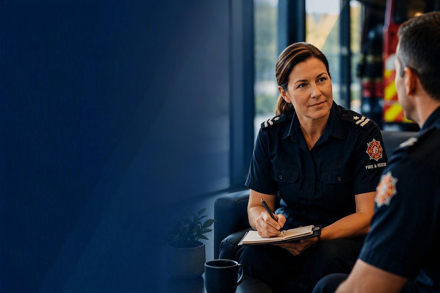Confidential coaching conversation in a Fire and Rescue setting